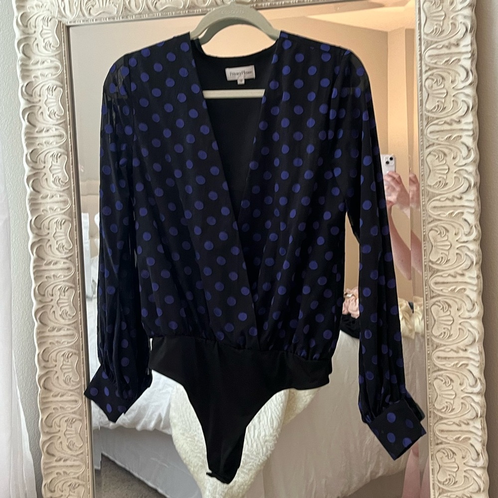 Revolve PRIVACY PLEASE Polka Dot Bodysuit Size Small - Picture 2 of 2